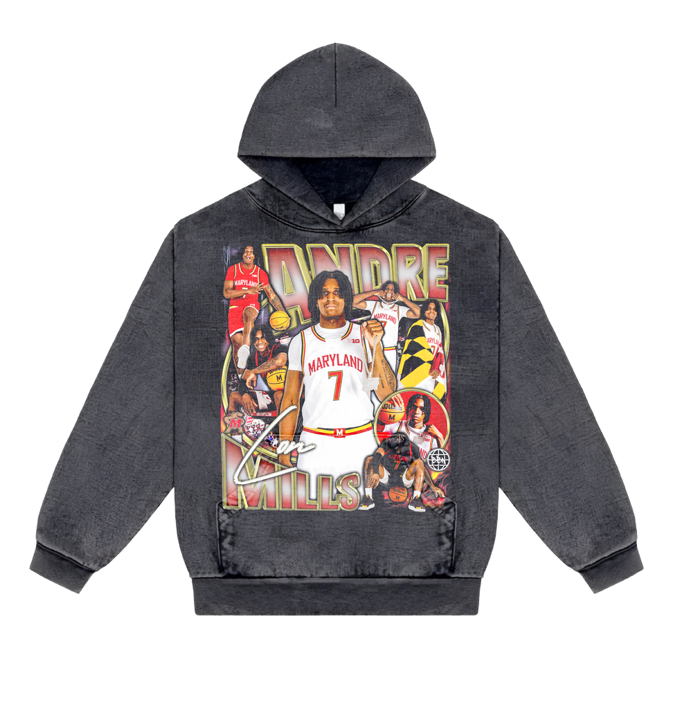 Andre Mills Shadow Graphic Hoodie - Carbon Black