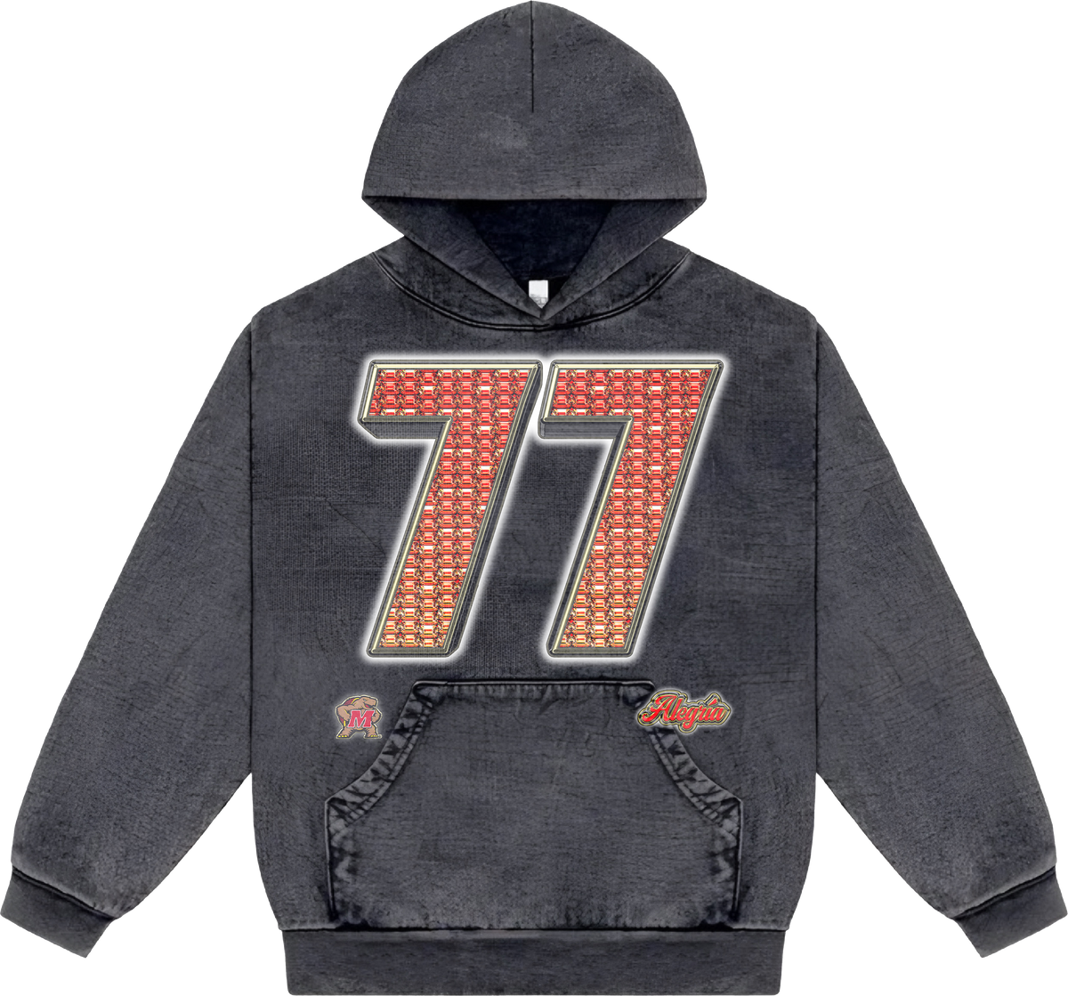 Stephane Njike "77" Streetwear Hoodie - Carbon Black