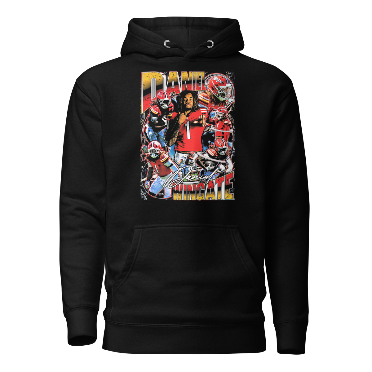 Daniel Wingate Graphic Standard Hoodie - Black - Product mockup