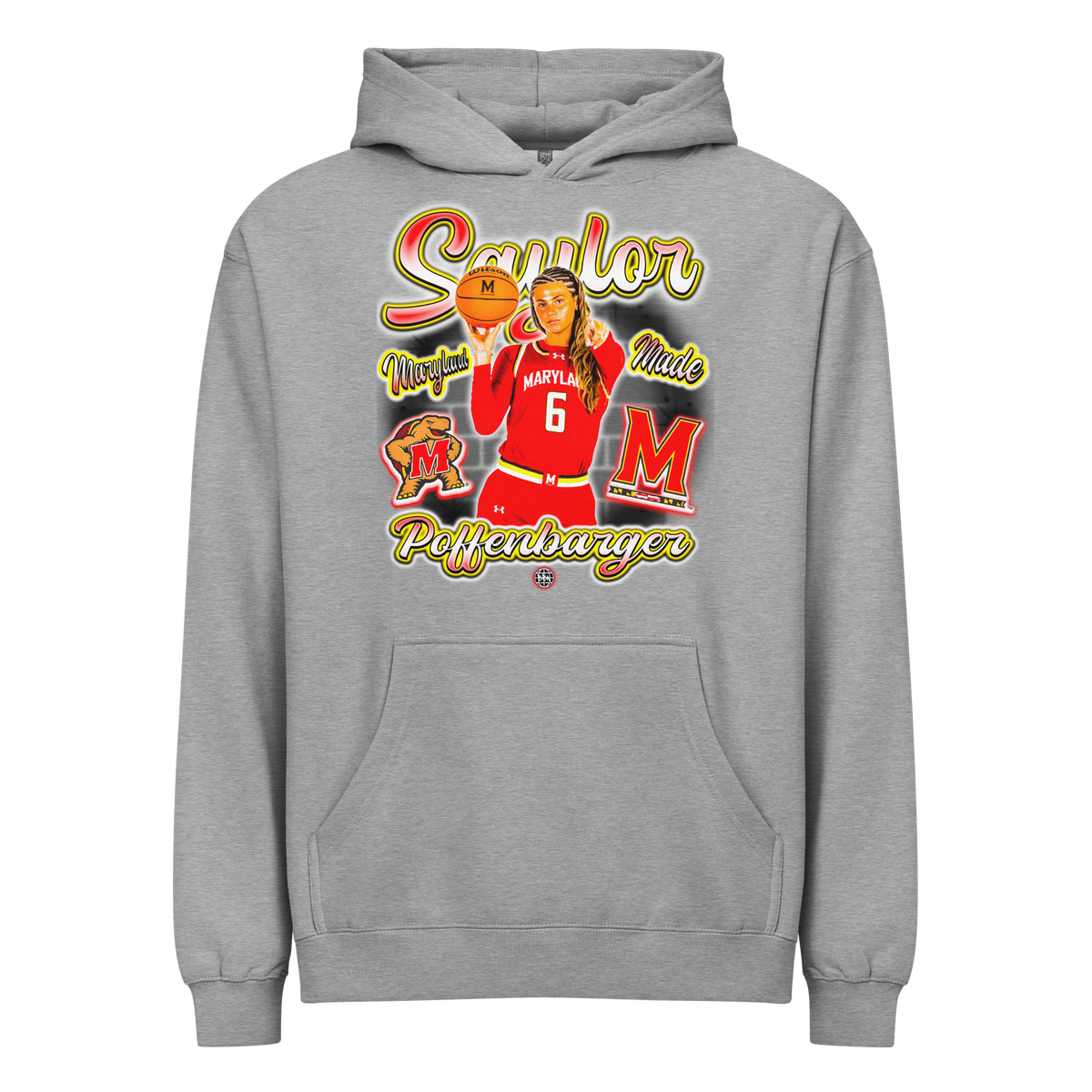 Saylor Poffenbarger Airbrush Box Hoodie - Carbon Grey - Product mockup