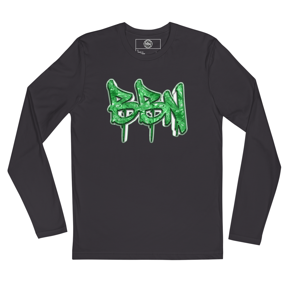 Emerald Green Fitted BBN Longsleeve - Heavy Metal - Product mockup