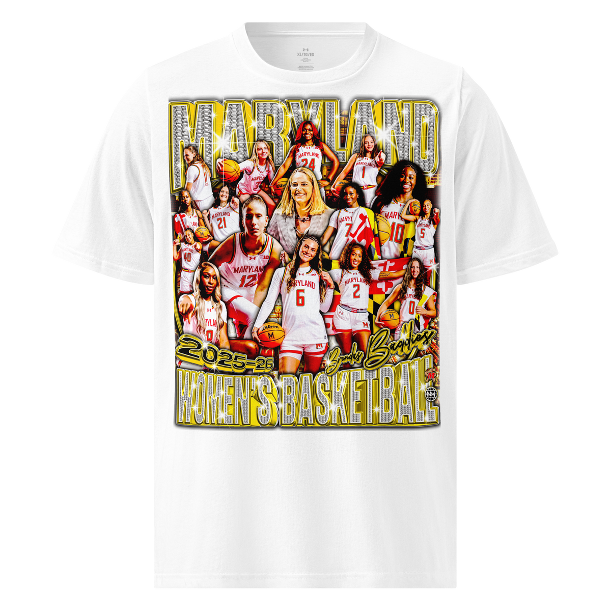 Under ArmourⓇ X Terps WBB 25-26' Graphic Athletic T-Shirt - White - Product mockup