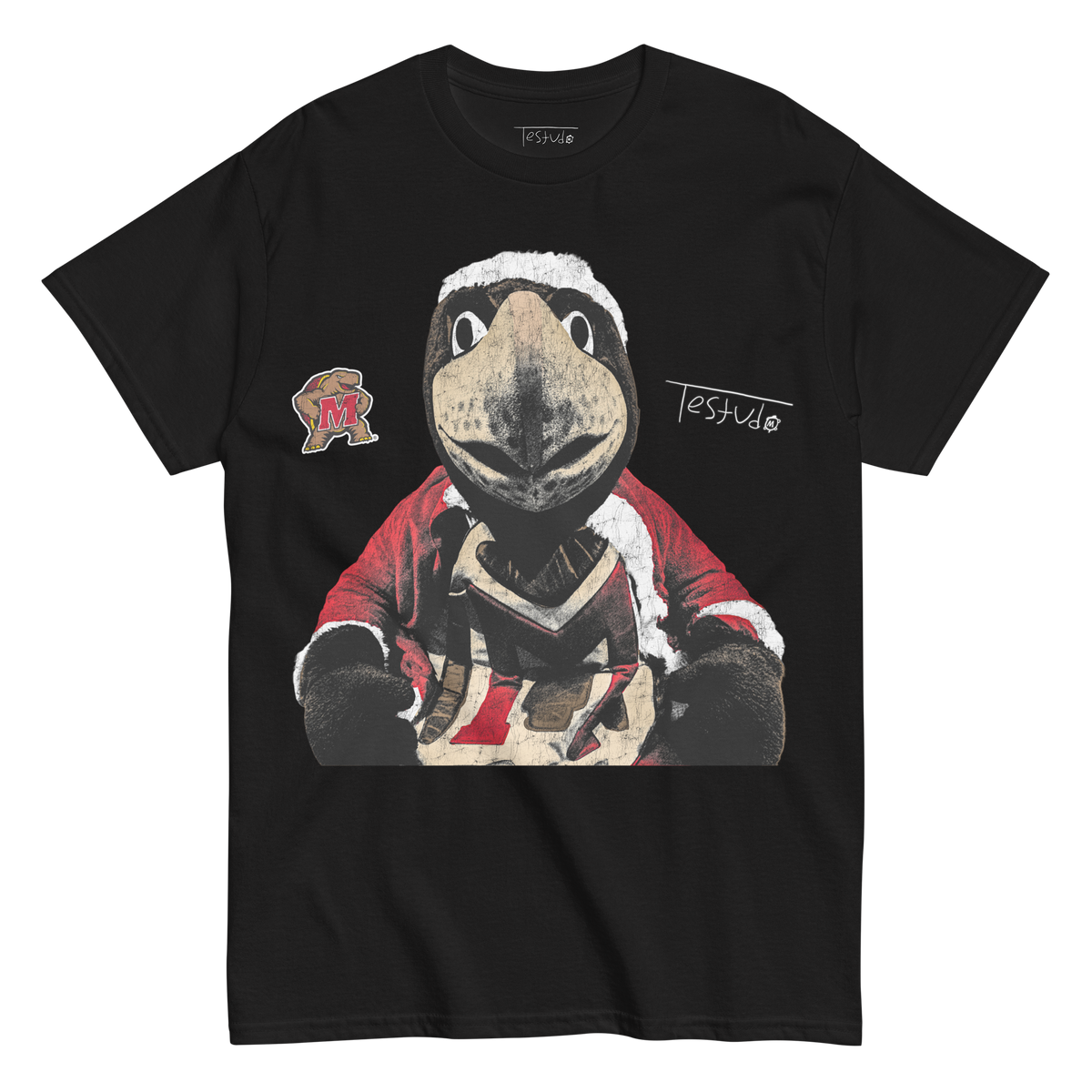 Testudo Santa Standard T-Shirt - Black - Product mockup