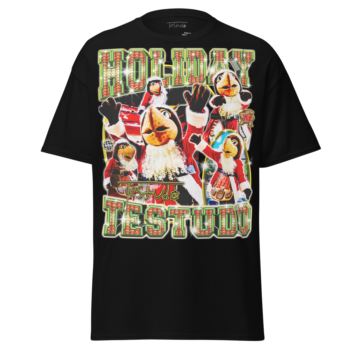 Holiday Testudo Standard T-Shirt - Black - Product mockup