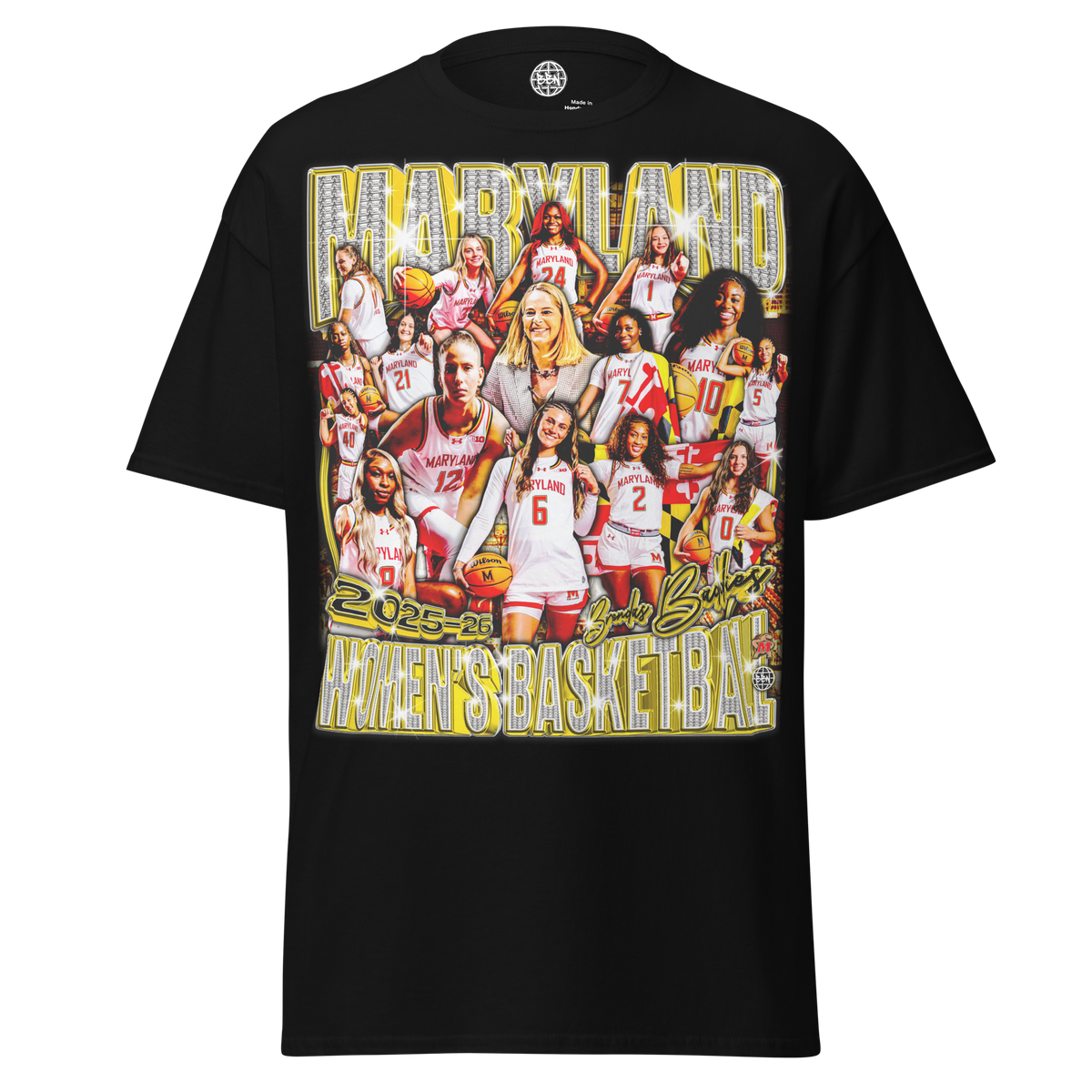 Terps Wbb 25-26' Standard T-Shirt - Black - Product mockup