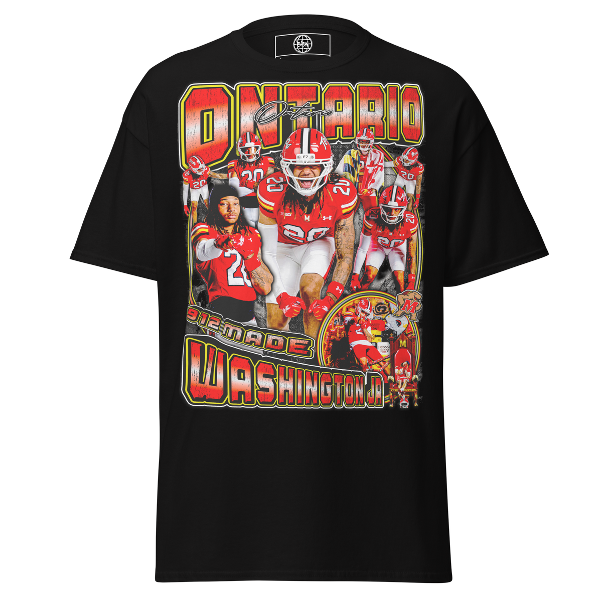 Ontario Washington Jr Standard Tee - Black - Product mockup