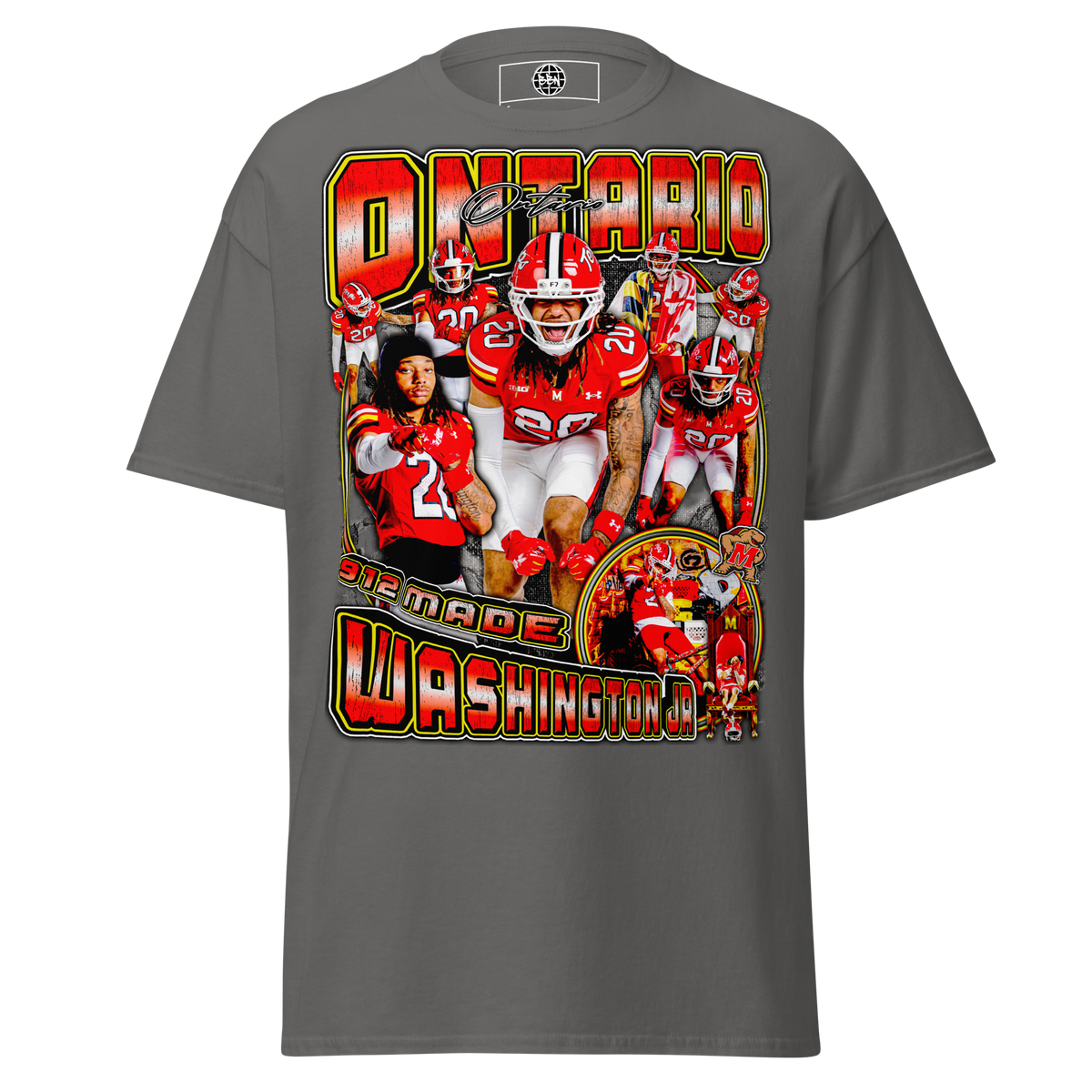 Ontario Washington Jr Standard Tee - Charcoal - Product mockup