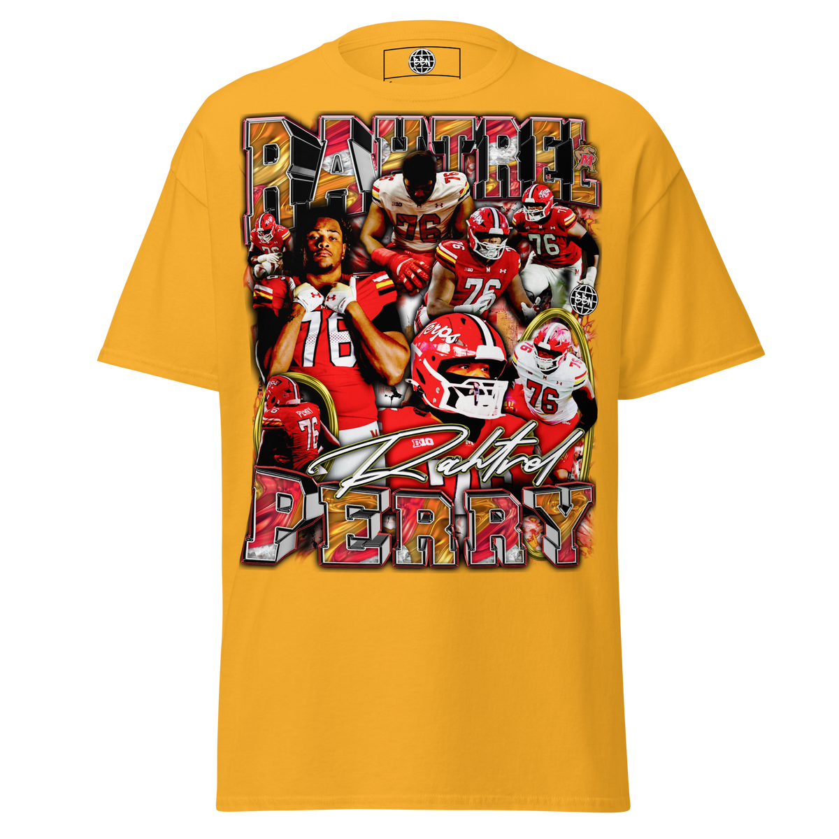 Rahtrel Perry 01 Standard T-Shirt - Gold - Product mockup