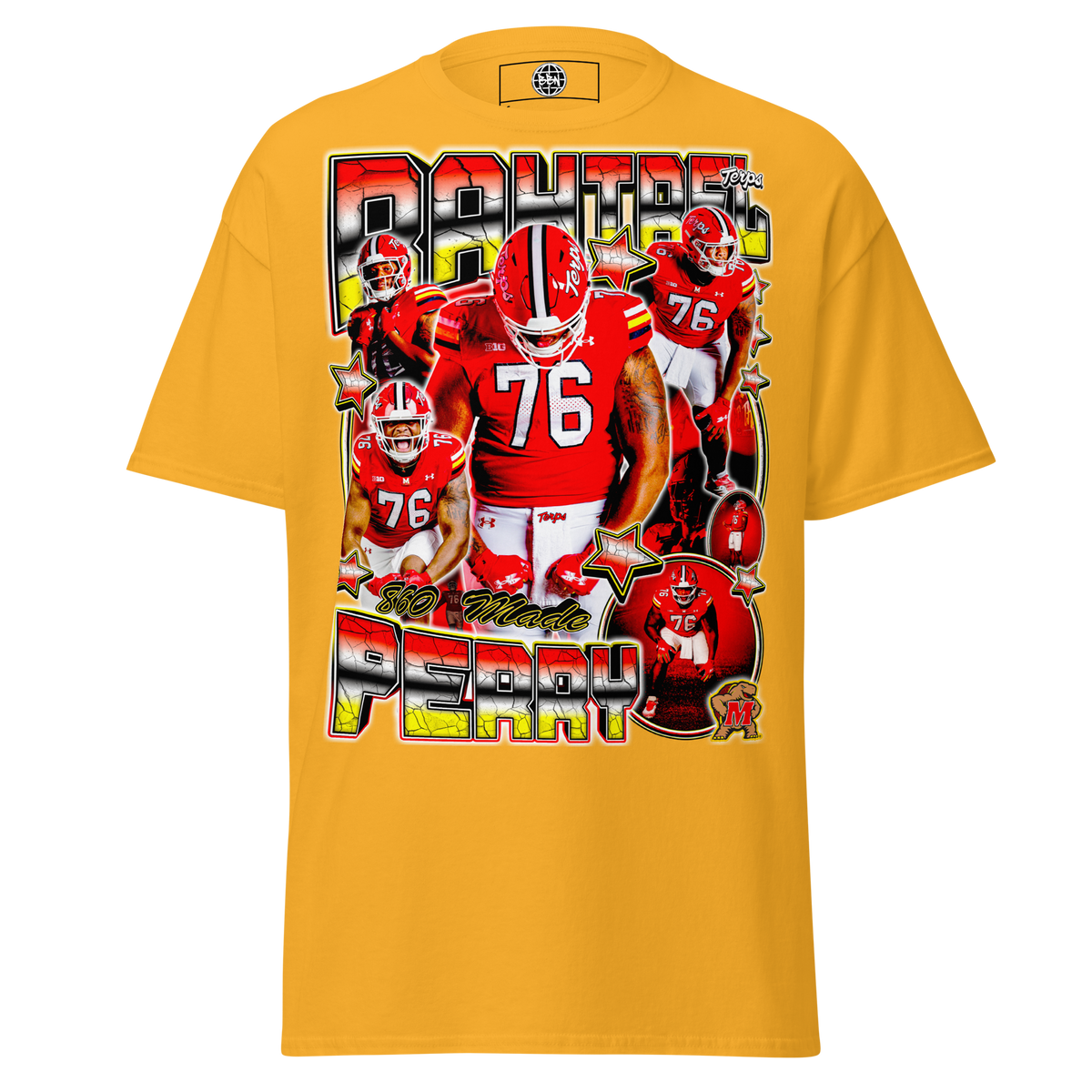 Rahtrel Perry 02 Standard Tee - Gold - Product mockup