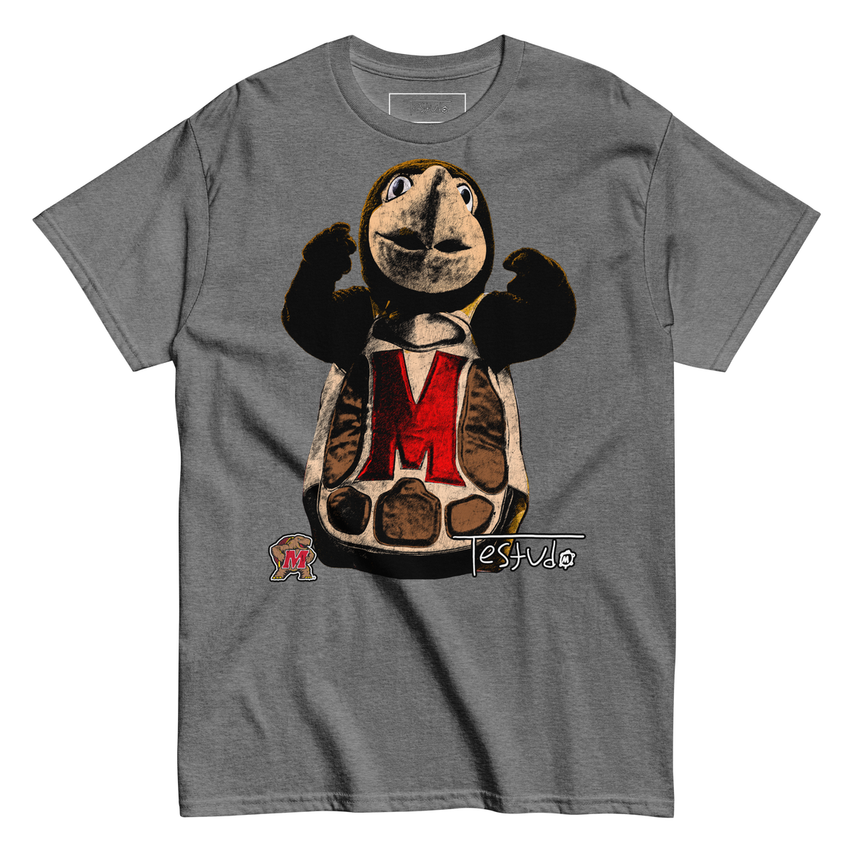 Testudo 02 Color Standard T-Shirt - Graphite Heather - Product mockup