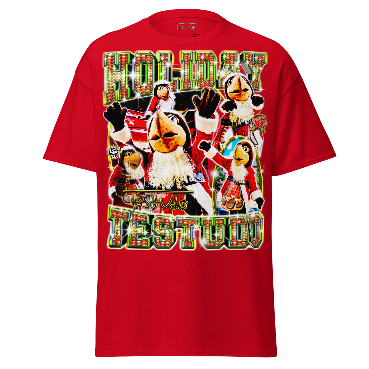 Holiday Testudo Standard T-Shirt - Red - Product mockup