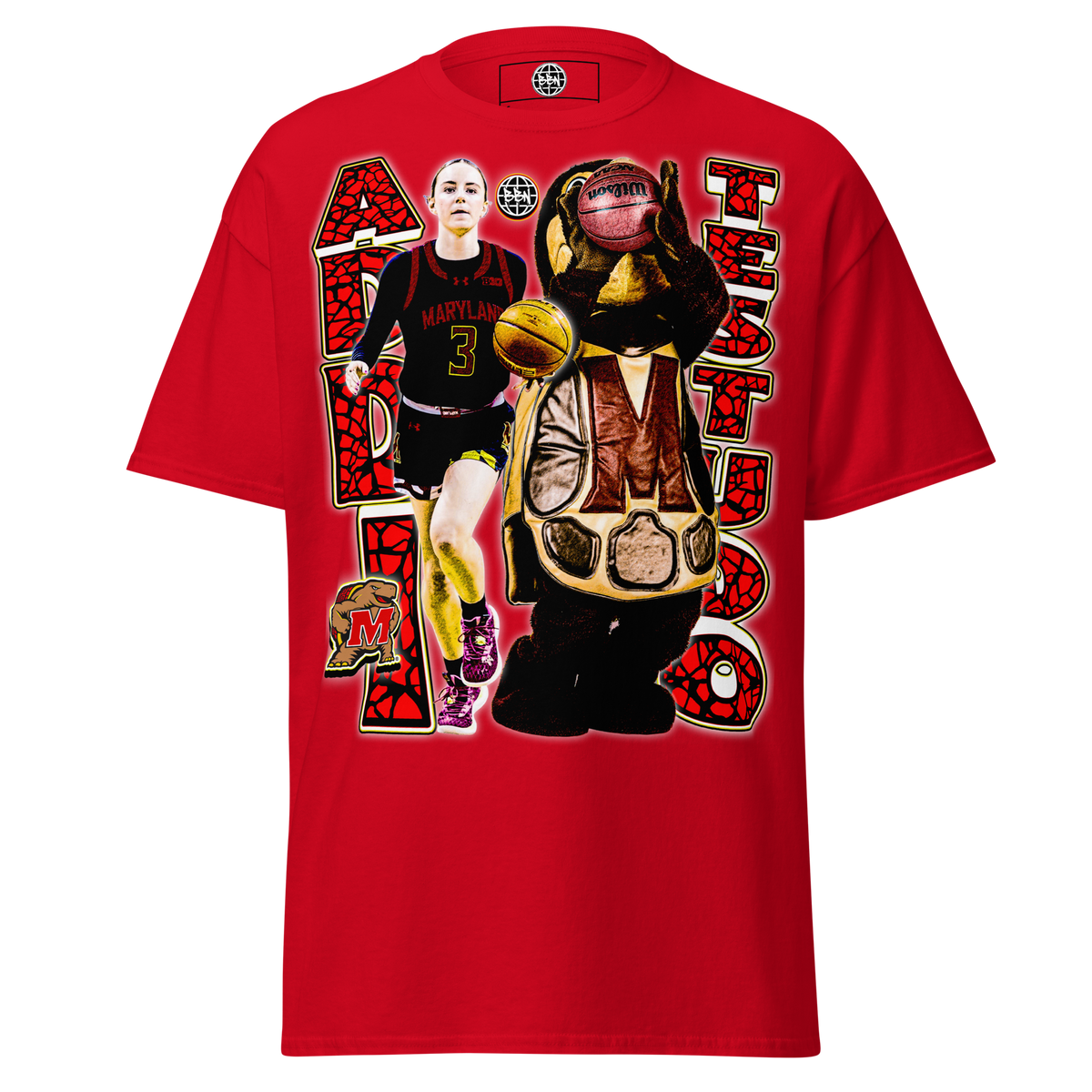 Mack X Testudo Graphic Tee 03 - Red - Product mockup