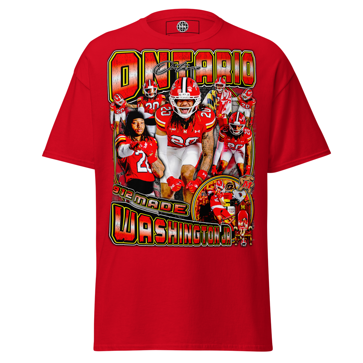 Ontario Washington Jr Standard Tee - Red - Product mockup