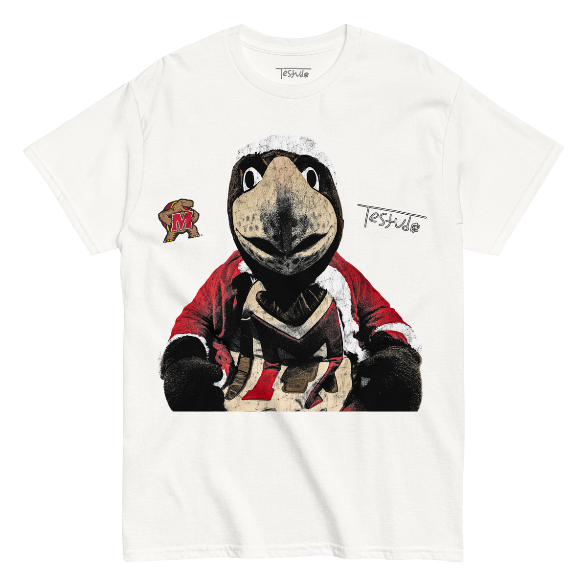 Testudo Santa Standard T-Shirt - White - Product mockup