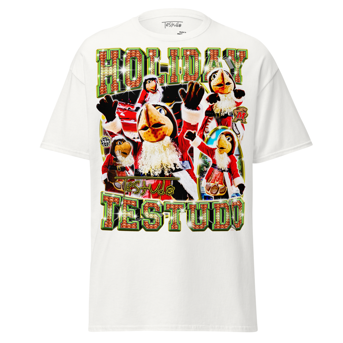 Holiday Testudo Standard T-Shirt - White - Product mockup