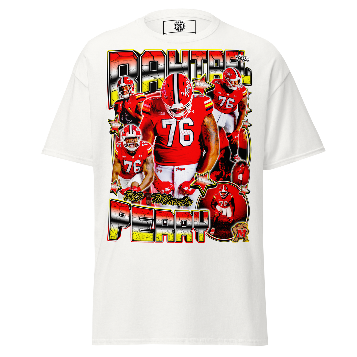 Rahtrel Perry 02 Standard Tee - White - Product mockup