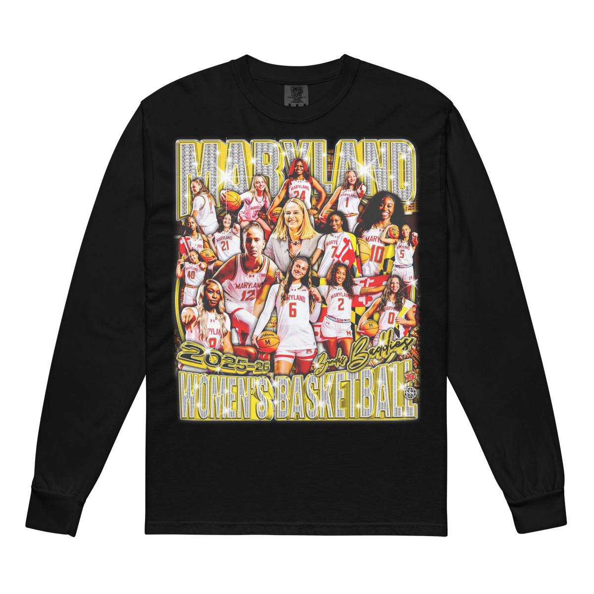 Terps Wbb 25-26' Comfort Graphic Longsleeve - Black - Product mockup
