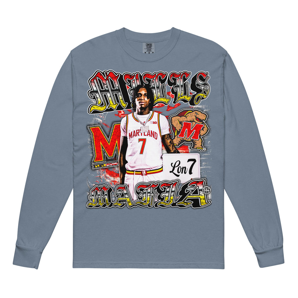 Mills Mafia Comfort Graphic Longsleeve 001 - Blue Jean - Product mockup