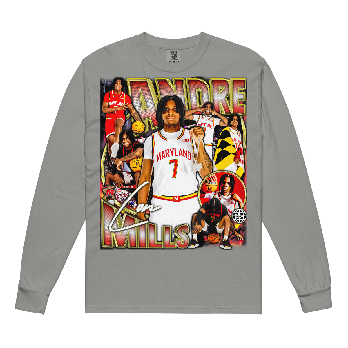 Andre Mills Graphic Longsleeve 001 - Grey - Product mockup