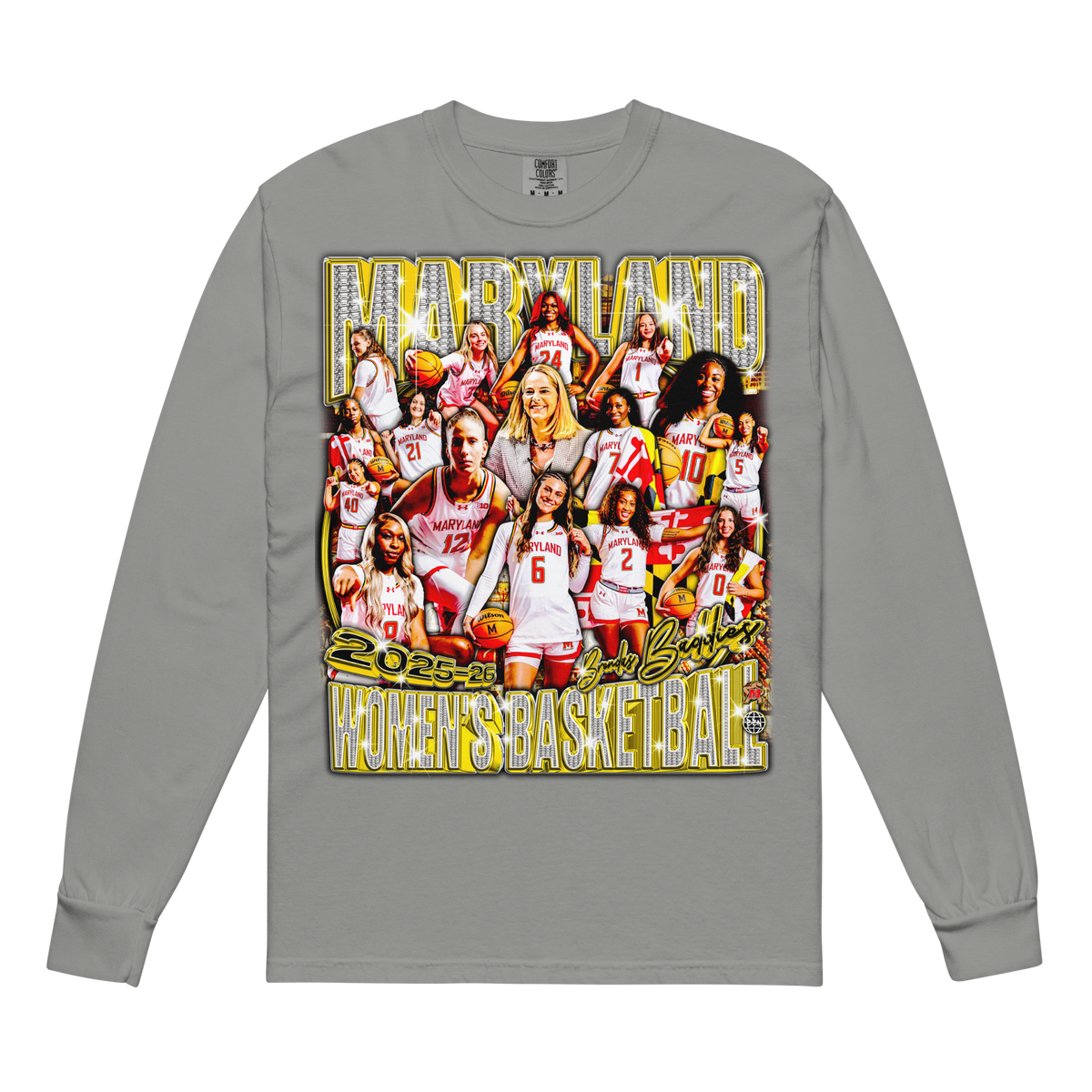 Terps Wbb 25-26' Comfort Graphic Longsleeve - Grey - Product mockup