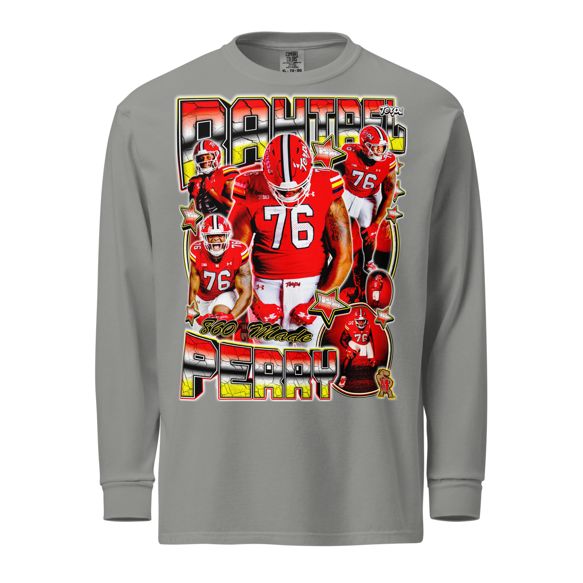 Rahtrel Perry 02 Longsleeve Tee - Grey - Product mockup