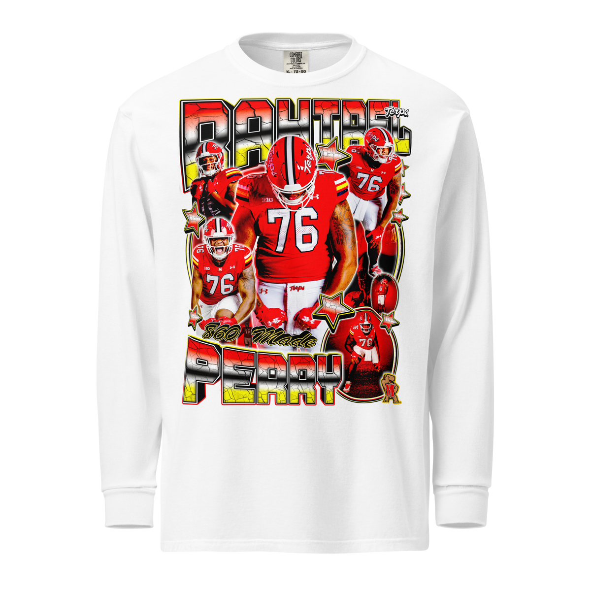 Rahtrel Perry 02 Longsleeve Tee - White - Product mockup