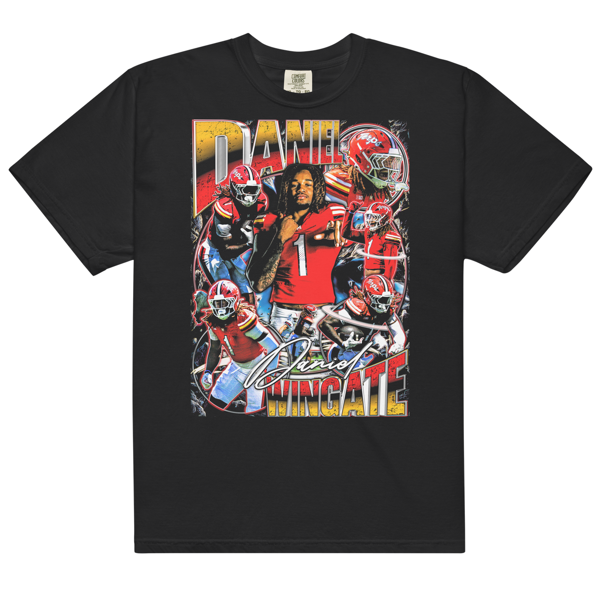 Daniel Wingate Comfort Graphic Tee - Black - Product mockup