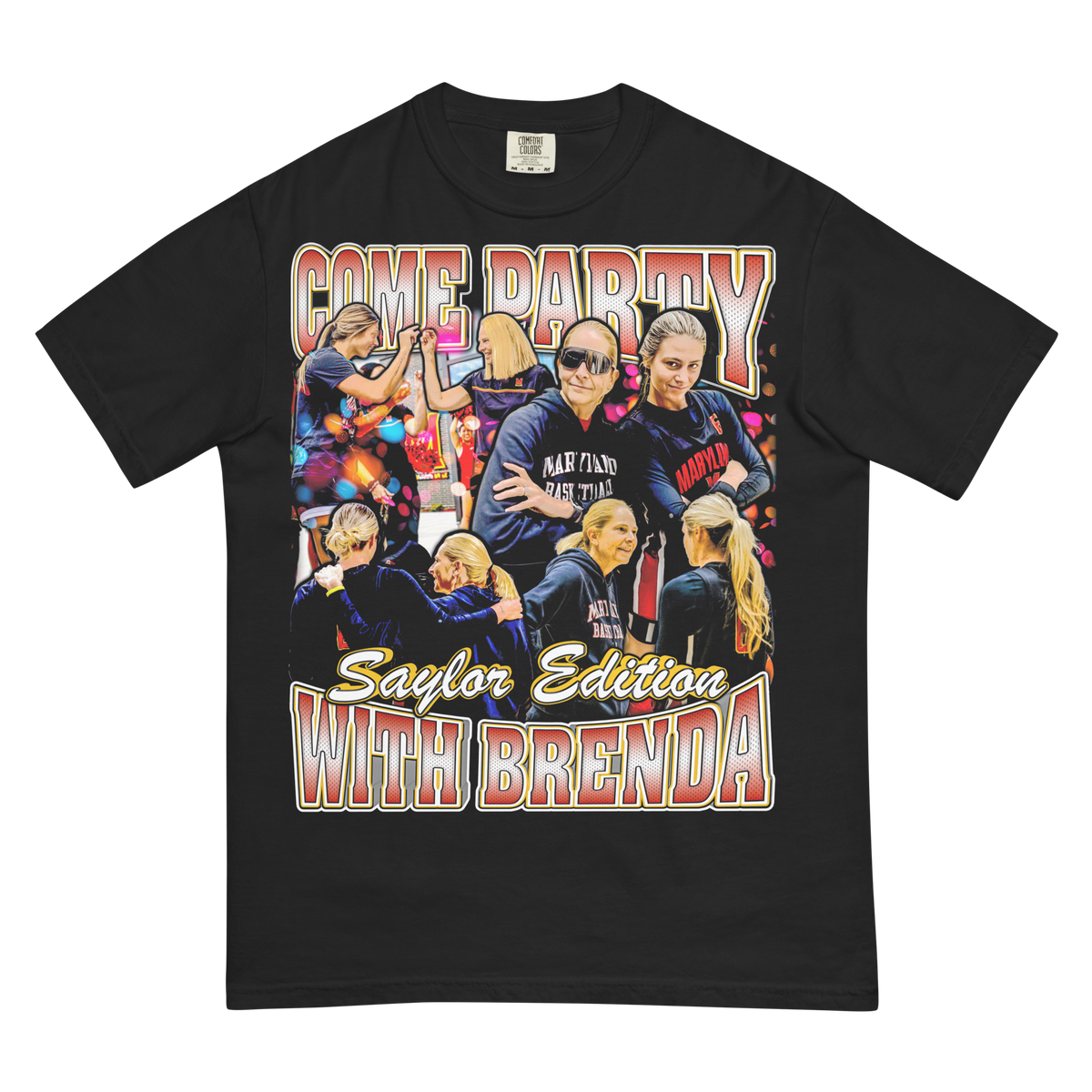 Come Party With Brenda (Saylor Version) Comfort T-Shirt - Black - Product mockup