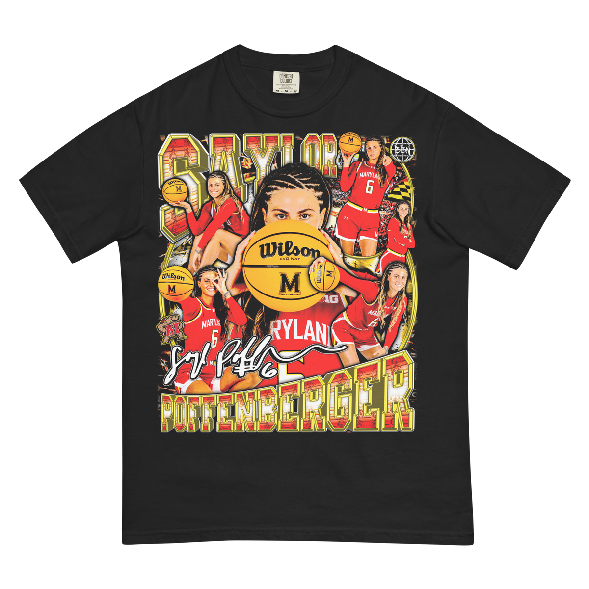 Saylor Poffenbarger 25-26 Graphic Comfort T-Shirt - Black - Product mockup