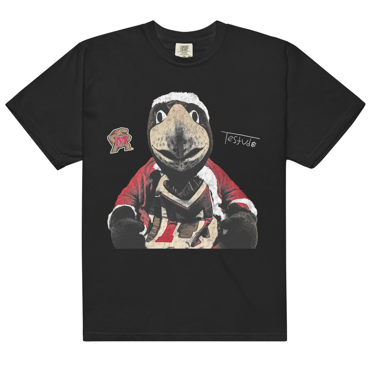 Testudo Santa Comfort T-Shirt - Black - Product mockup