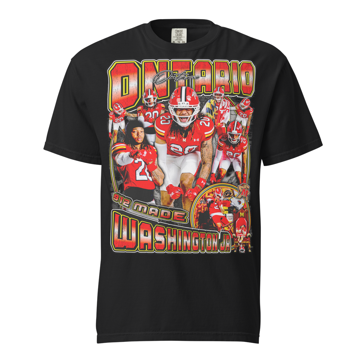 Ontario Washington Jr Comfort Tee - Black - Product mockup