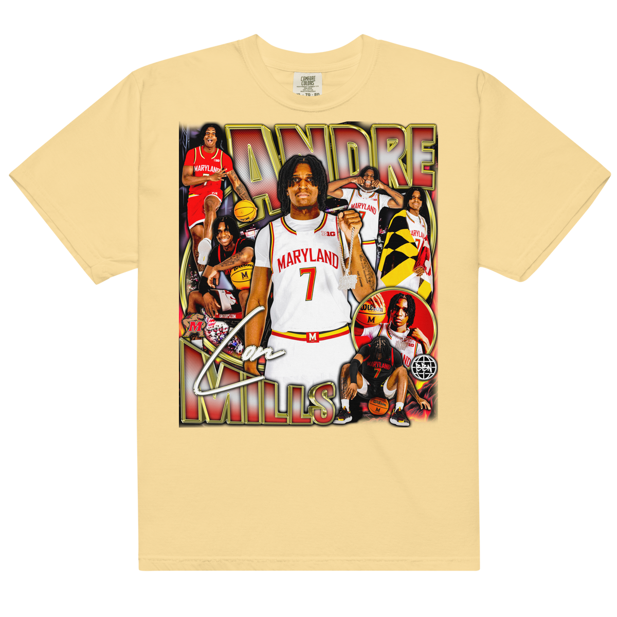 Andre Mills Comfort Graphic Tee 001 - Butter - Product mockup