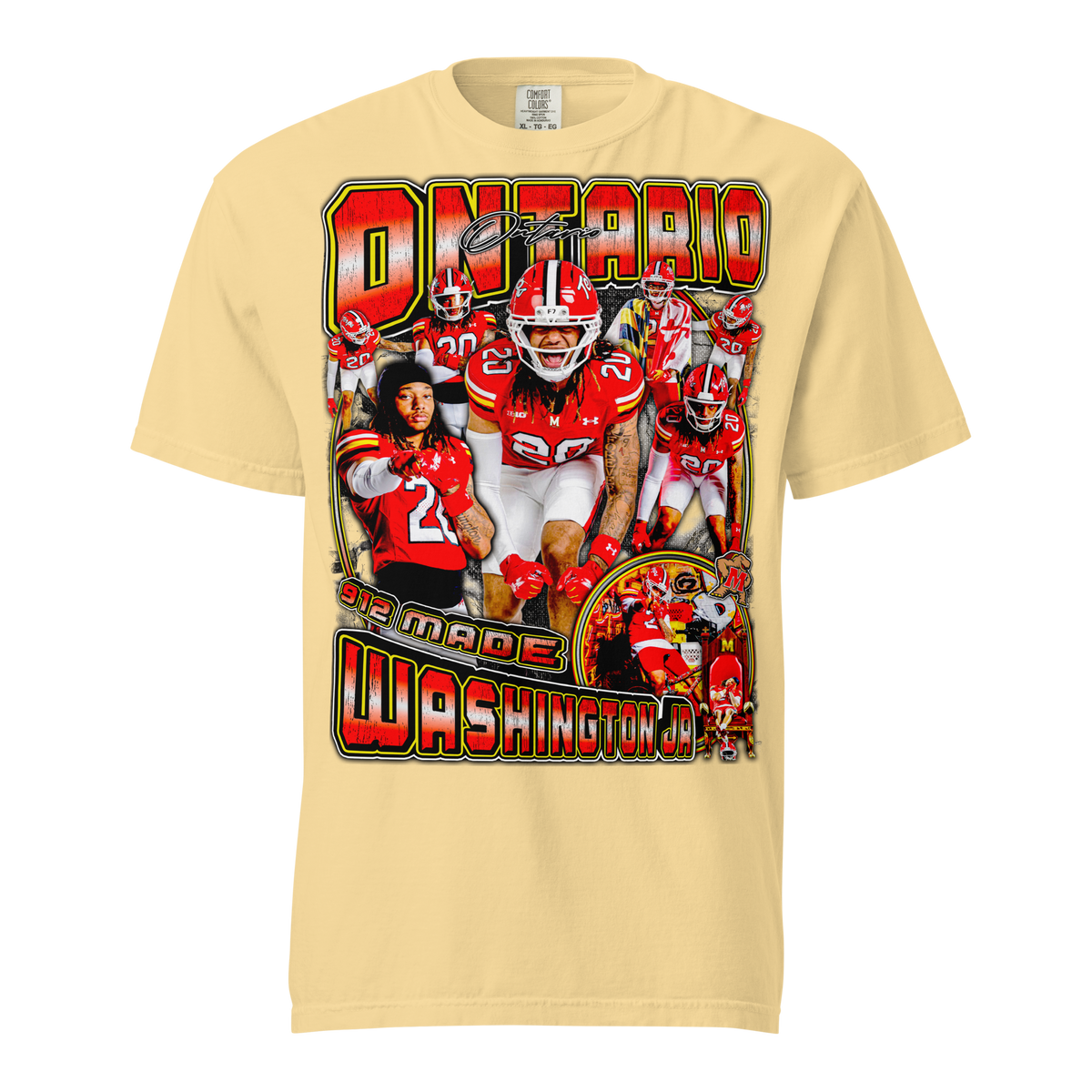 Ontario Washington Jr Comfort Tee - Butter - Product mockup
