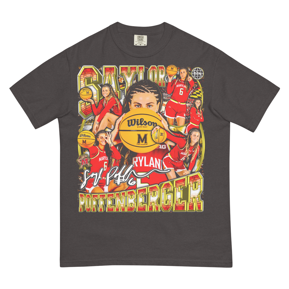 Saylor Poffenbarger 25-26 Graphic Comfort T-Shirt - Graphite - Product mockup