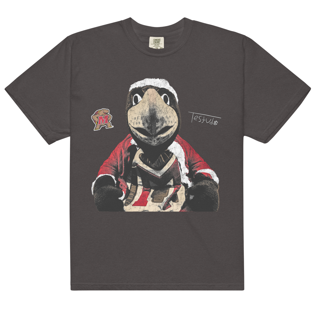 Testudo Santa Comfort T-Shirt - Graphite - Product mockup