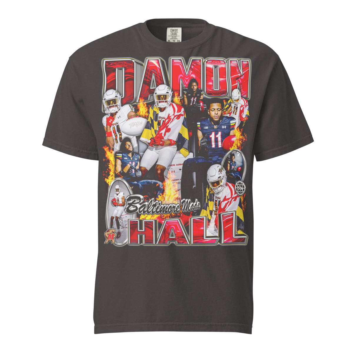 Damon Hall Comfort T-Shirt - Graphite - Product mockup