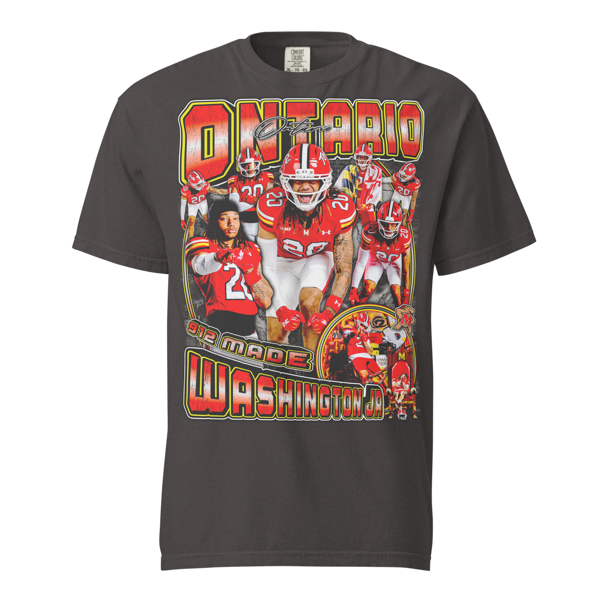 Ontario Washington Jr Comfort Tee - Graphite - Product mockup