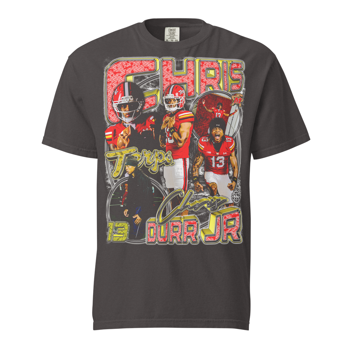 Chris Durr Jr Comfort Tee - Graphite - Product mockup