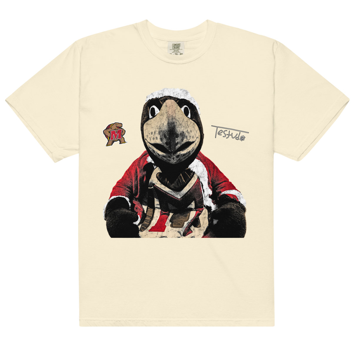 Testudo Santa Comfort T-Shirt - Ivory - Product mockup
