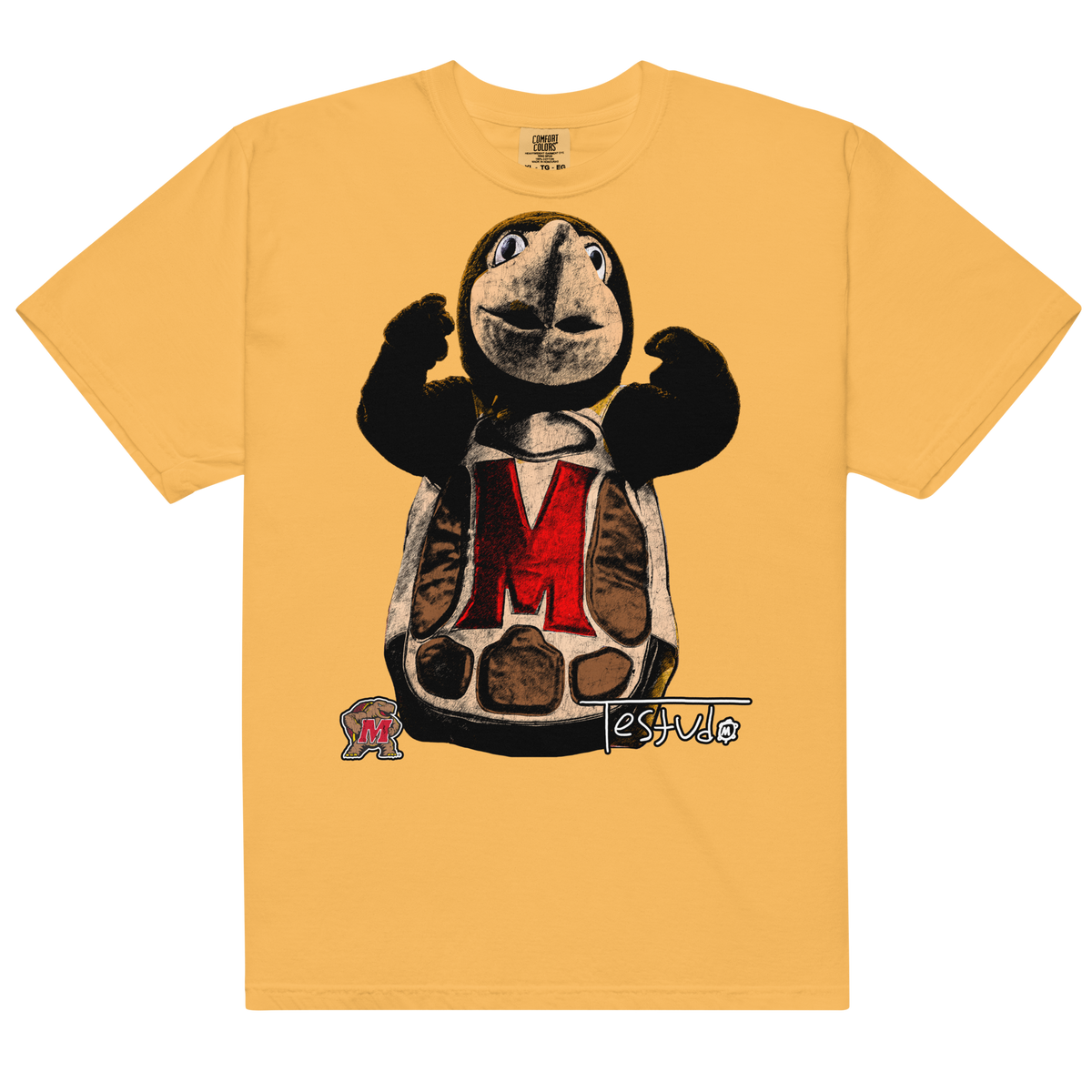 Testudo 02 Comfort T-Shirt - Mustard - Product mockup