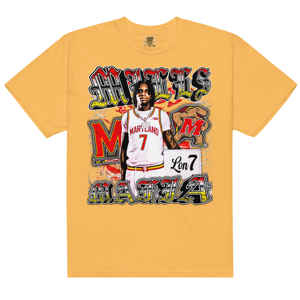 Mills Mafia Comfort Graphic Tee 001 - Mustard - Product mockup