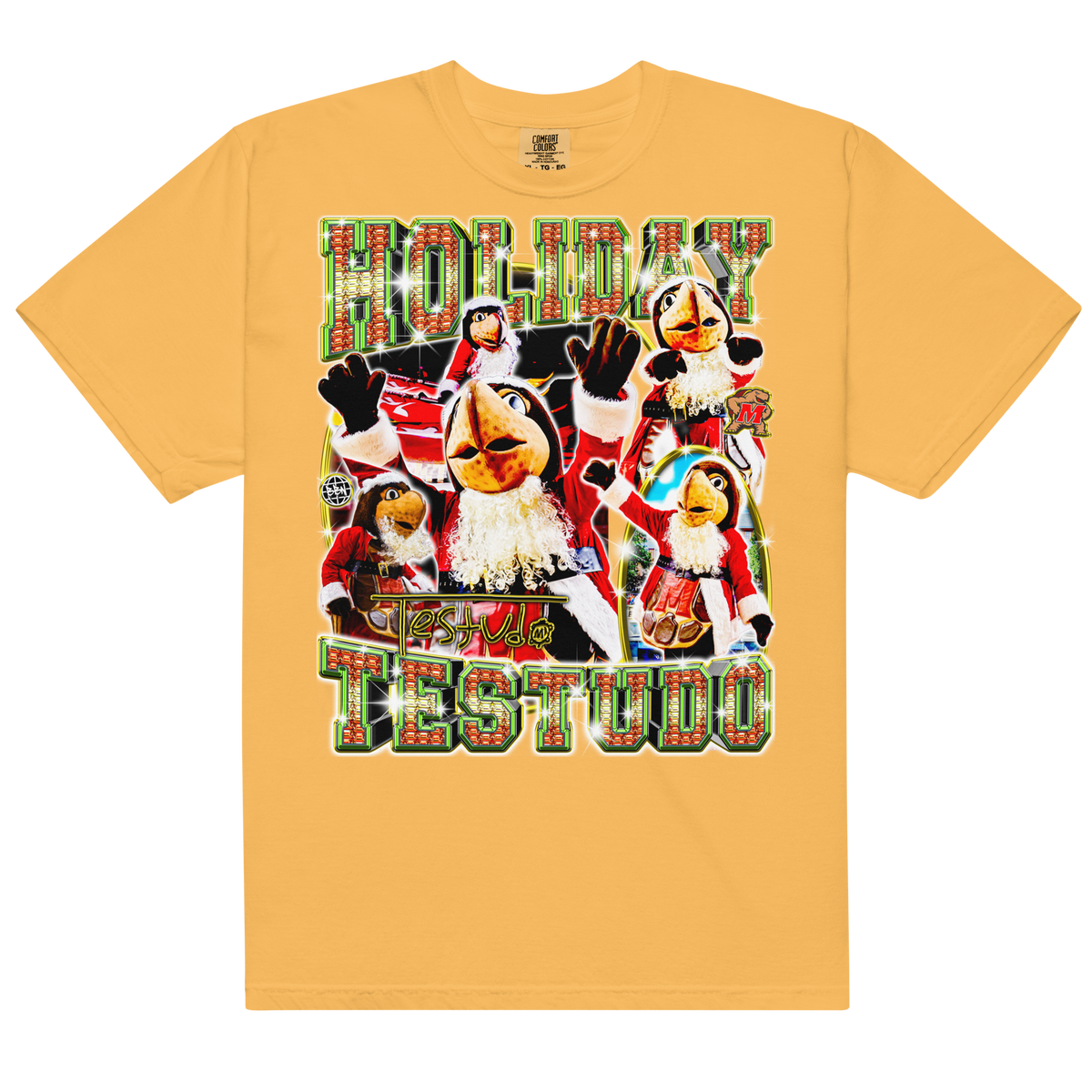Holiday Testudo Comfort T-Shirt - Mustard - Product mockup