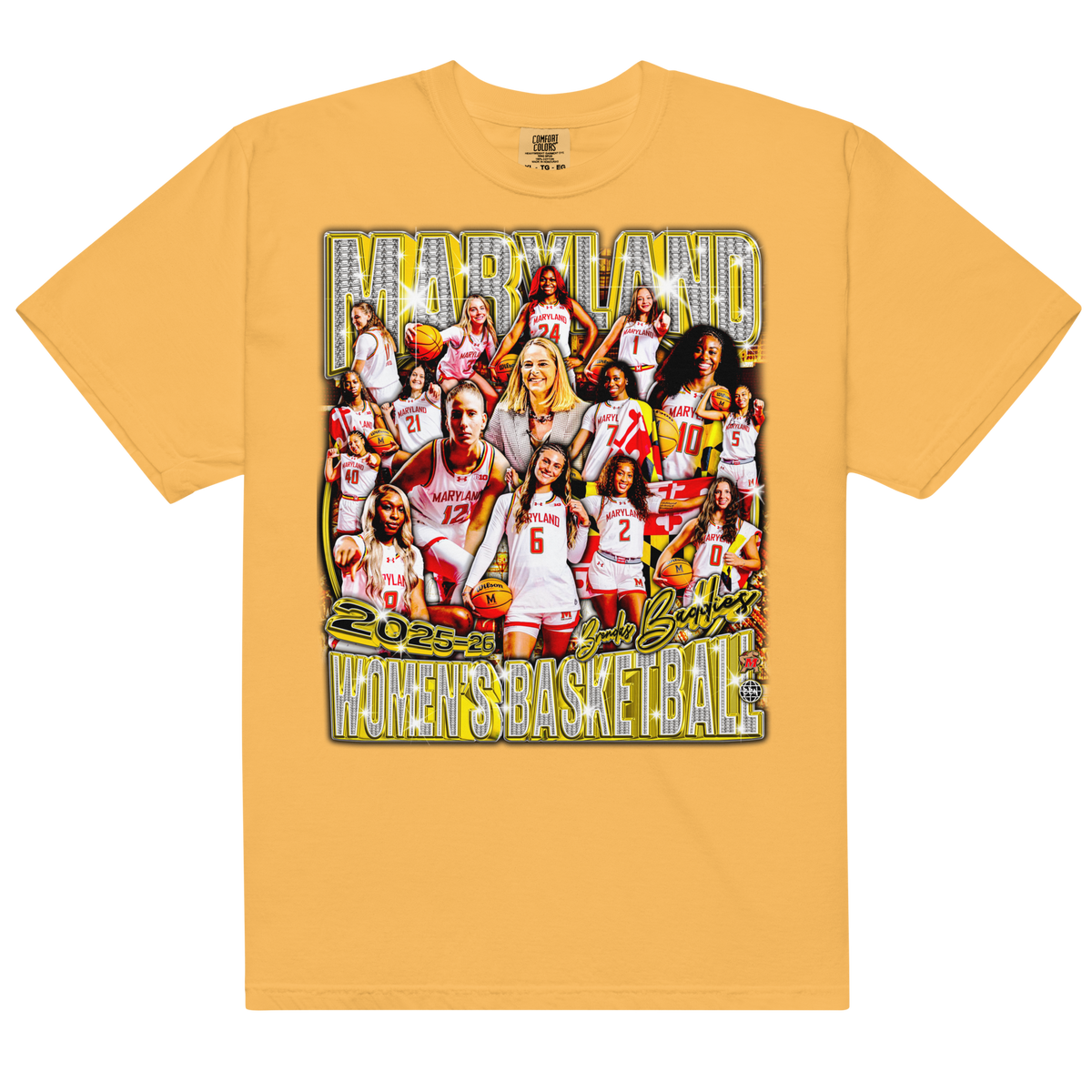 Terps Wbb 25-26' Comfort Graphic T-Shirt - Mustard - Product mockup