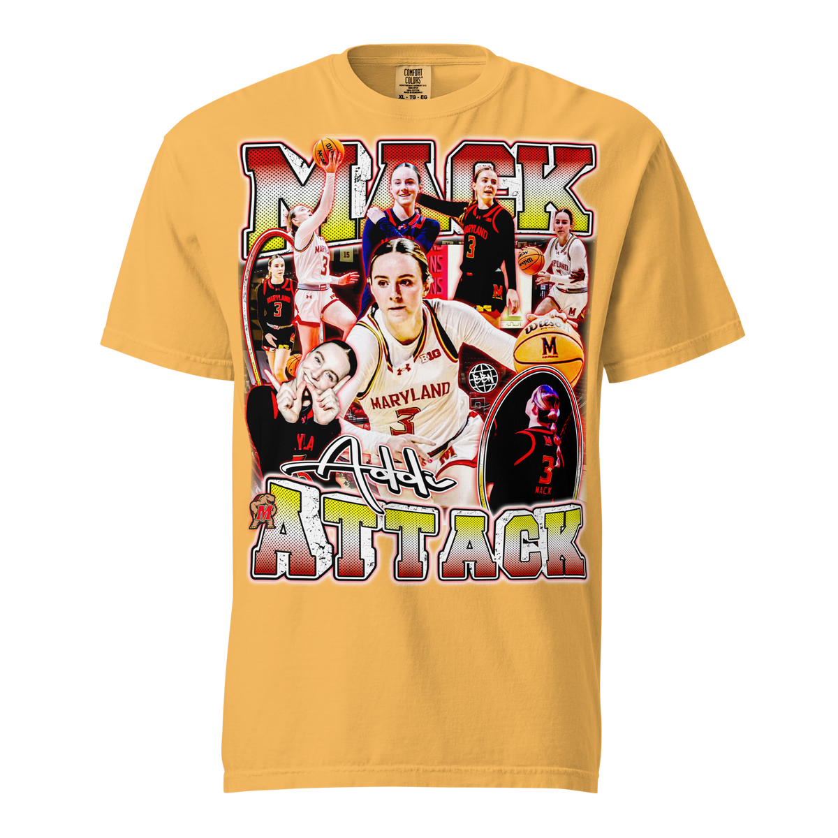 Mack Attack Comfort T-Shirt 02 - Mustard - Product mockup