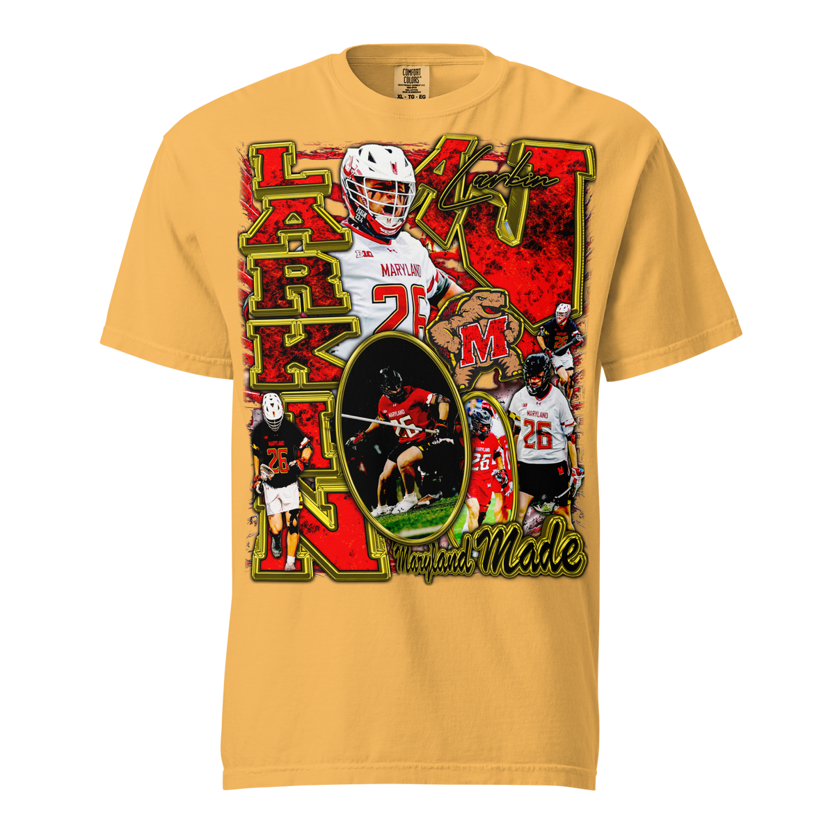 Aj Larkin Comfort Graphic T-Shirt - Mustard - Product mockup