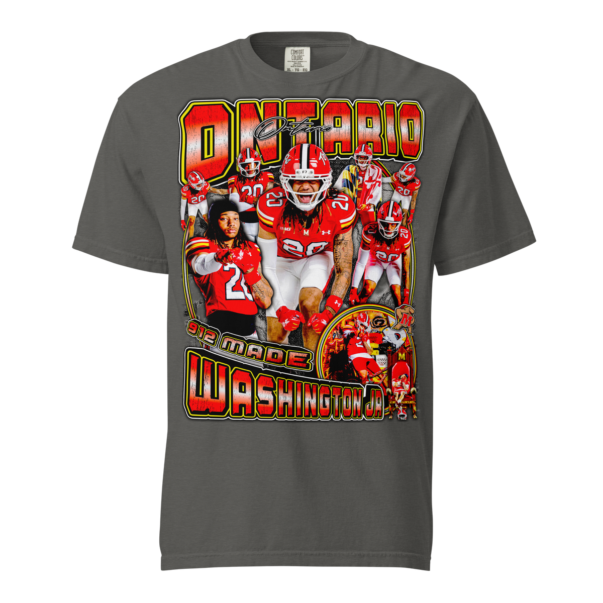 Ontario Washington Jr Comfort Tee - Pepper - Product mockup