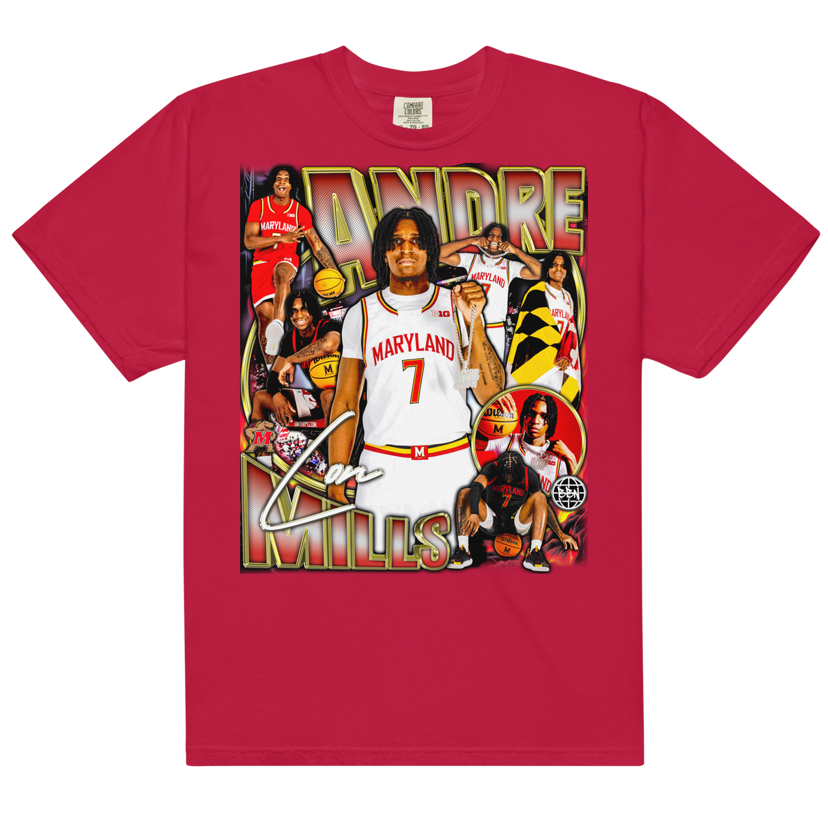 Andre Mills Comfort Graphic Tee 001 - Red - Product mockup