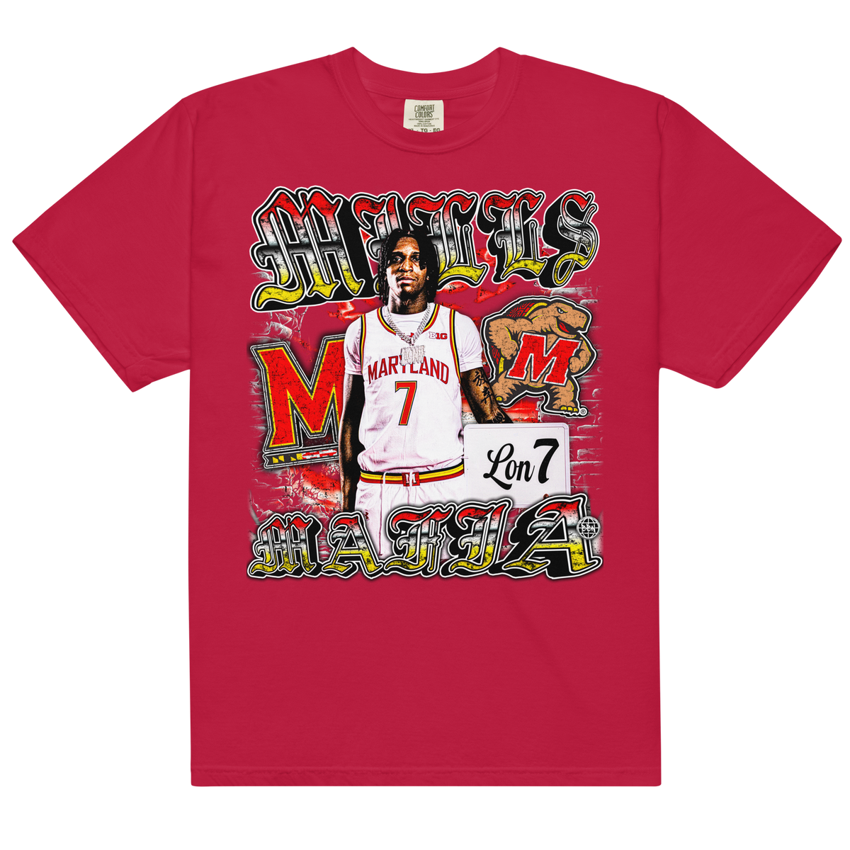 Mills Mafia Comfort Graphic Tee 001 - Red - Product mockup