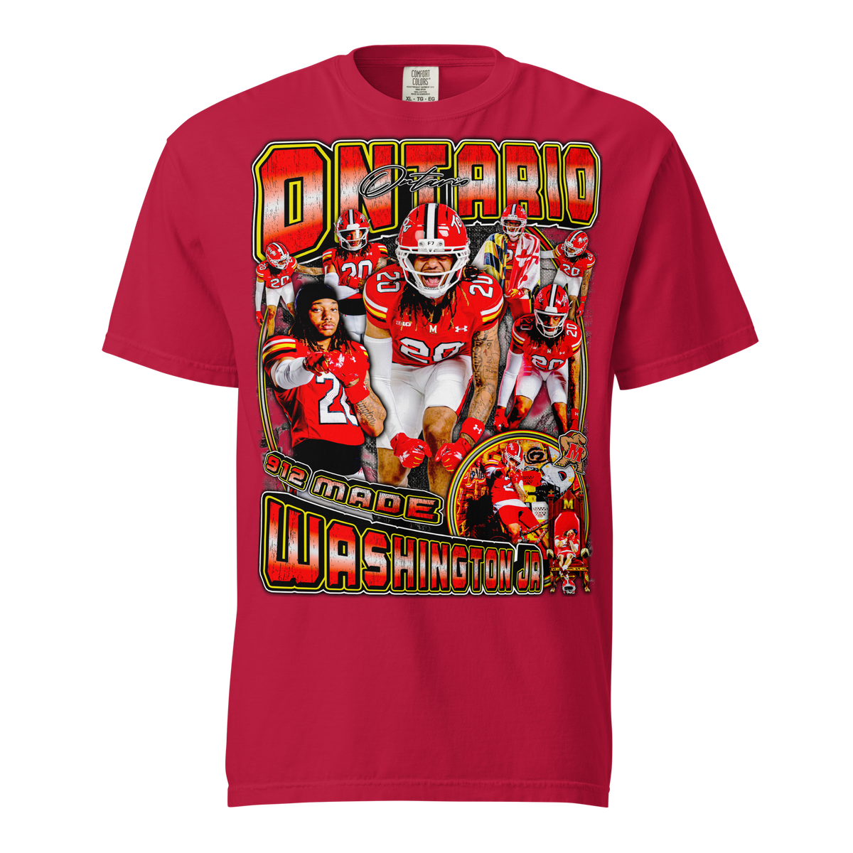 Ontario Washington Jr Comfort Tee - Red - Product mockup