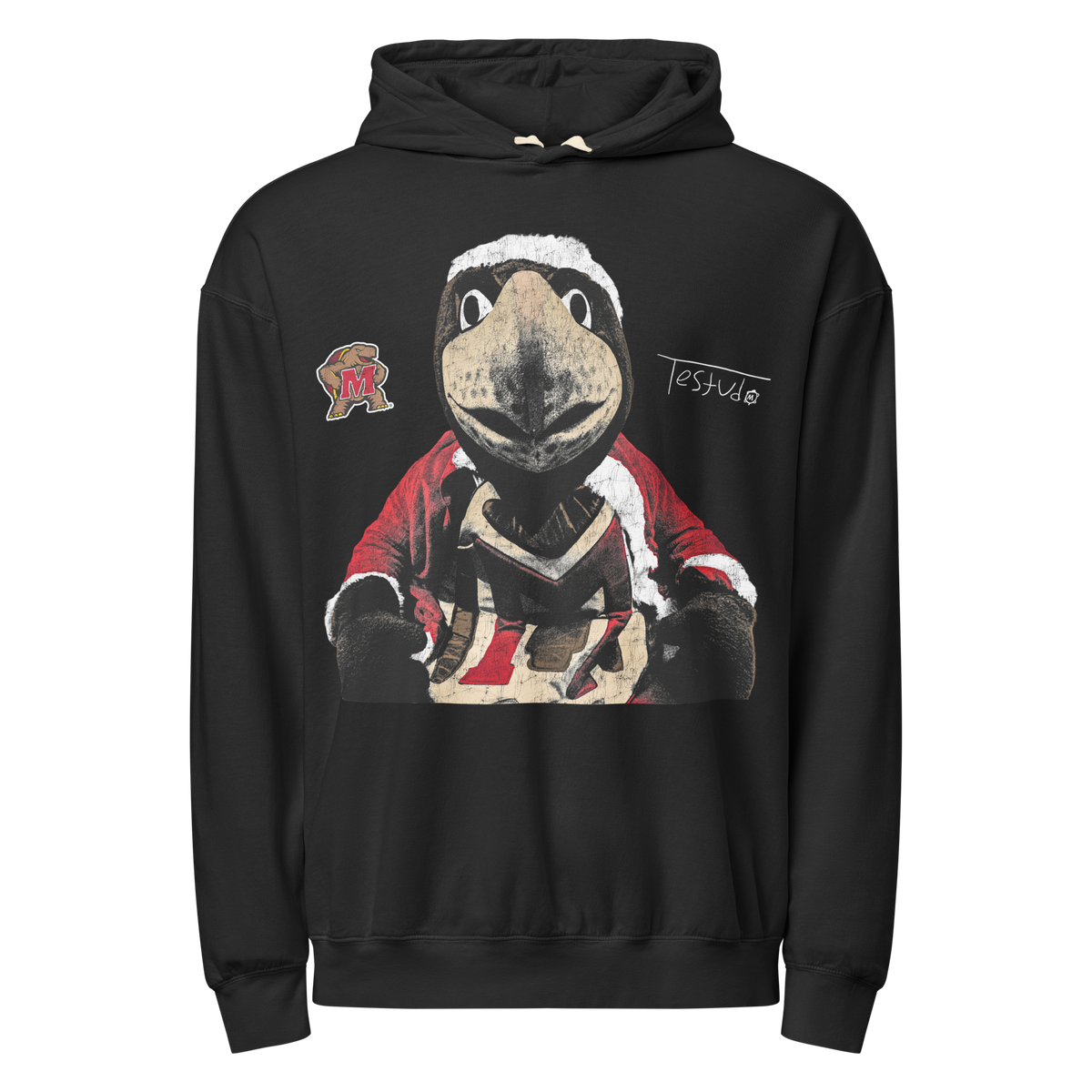 Testudo Santa Comfort Hoodie - Black - Product mockup